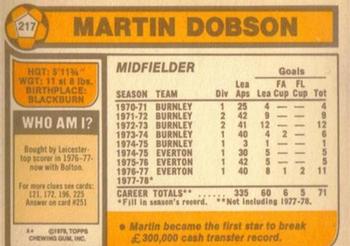 1978-79 Topps #217 Martin Dobson Back
