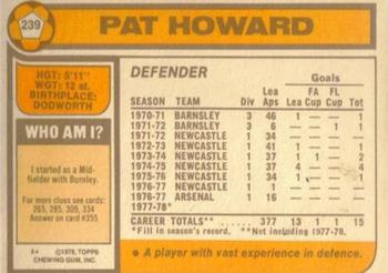 1978-79 Topps #239 Pat Howard Back