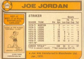 1978-79 Topps #245 Joe Jordan Back