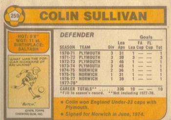 1978-79 Topps #259 Colin Sullivan Back