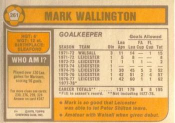 1978-79 Topps #261 Mark Wallington Back