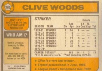 1978-79 Topps #262 Clive Woods Back