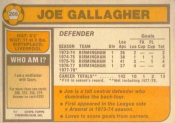 1978-79 Topps #266 Joe Gallagher Back