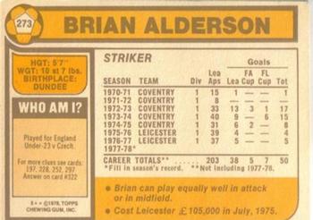 1978-79 Topps #273 Brian Alderson Back
