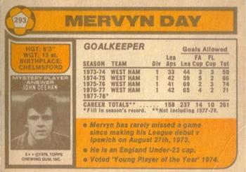1978-79 Topps #293 Mervyn Day Back
