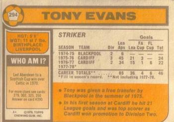 1978-79 Topps #294 Anthony Evans Back