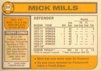 1978-79 Topps #295 Mick Mills Back