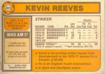 1978-79 Topps #301 Kevin Reeves Back
