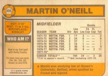 1978-79 Topps #306 Martin O'Neill Back