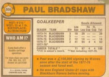 1978-79 Topps #308 Paul Bradshaw Back