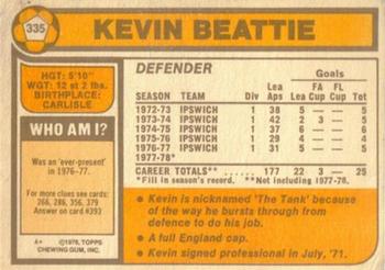 1978-79 Topps #335 Kevin Beattie Back