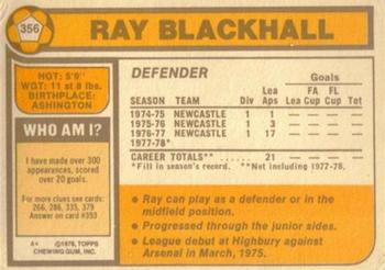 1978-79 Topps #356 Ray Blackhall Back