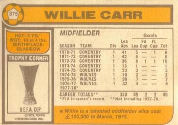 1978-79 Topps #375 Willie Carr Back
