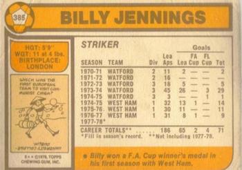 1978-79 Topps #385 Billy Jennings Back