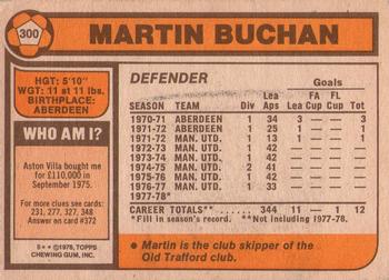 1978-79 Topps #300 Martin Buchan Back
