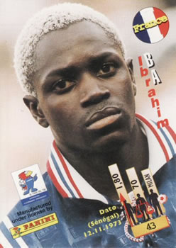1998 Panini World Cup #43 Ibrahim Ba Back