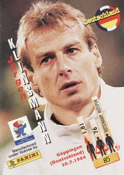 1998 Panini World Cup #85 Jürgen Klinsmann Back