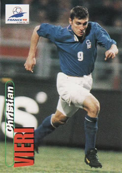 1998 Panini World Cup #99 Christian Vieri Front