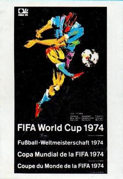 1974 Panini FIFA World Cup Munich Stickers #2 World Cup 74 Poster Front