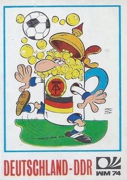1974 Panini FIFA World Cup Munich Stickers #115 East Germany Caricature Front