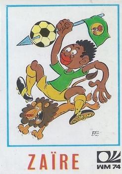 1974 Panini FIFA World Cup Munich Stickers #174 Zaire Caricature Front
