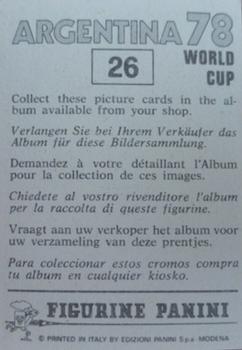 1978 Panini FIFA World Cup Argentina Stickers #26 Poster Mexico 1970 Back