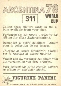 1978 Panini FIFA World Cup Argentina Stickers #311 Alejandro Luces Back