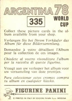 1978 Panini FIFA World Cup Argentina Stickers #335 Frans van der Elst Back