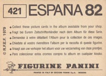 1982 Panini FIFA World Cup Spain Stickers #421 Bobby Almond / Ricky Herbert Back