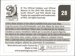 2010 Panini FIFA World Cup Stickers (Black Back) #28 Official Poster Back