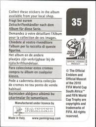 2010 Panini FIFA World Cup Stickers (Black Back) #35 Matthew Booth Back