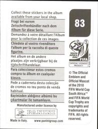 2010 Panini FIFA World Cup Stickers (Black Back) #83 Edinson Cavani Back