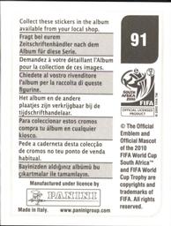 2010 Panini FIFA World Cup Stickers (Black Back) #91 William Gallas Back