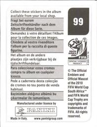 2010 Panini FIFA World Cup Stickers (Black Back) #99 Florent Malouda Back