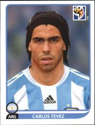 2010 Panini FIFA World Cup Stickers (Black Back) #124 Carlos Tevez Front