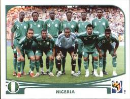 2010 Panini FIFA World Cup Stickers (Black Back) #125 Nigeria - Team Front