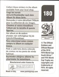 2010 Panini FIFA World Cup Stickers (Black Back) #180 Georgios Samaras Back