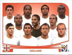 2010 Panini FIFA World Cup Stickers (Black Back) #182 England - Team Front