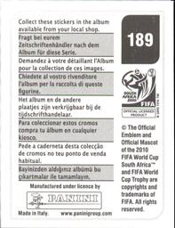 2010 Panini FIFA World Cup Stickers (Black Back) #189 Matthew Upson Back