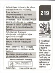 2010 Panini FIFA World Cup Stickers (Black Back) #219 Jozy Altidore Back