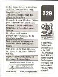 2010 Panini FIFA World Cup Stickers (Black Back) #229 Yazid Mansouri Back