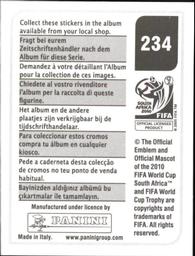 2010 Panini FIFA World Cup Stickers (Black Back) #234 Hameur Bouazza Back