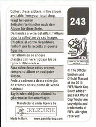 2010 Panini FIFA World Cup Stickers (Black Back) #243 Miso Brecko Back