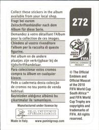 2010 Panini FIFA World Cup Stickers (Black Back) #272 Mesut Özil Back