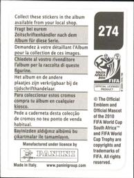 2010 Panini FIFA World Cup Stickers (Black Back) #274 Lukas Podolski Back