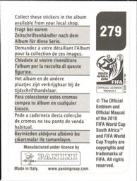 2010 Panini FIFA World Cup Stickers (Black Back) #279 Mark Schwarzer Back