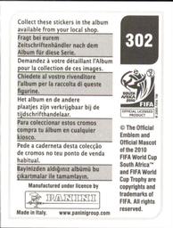 2010 Panini FIFA World Cup Stickers (Black Back) #302 Antonio Rukavina Back