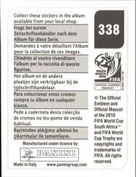 2010 Panini FIFA World Cup Stickers (Black Back) #338 Joris Mathijsen Back