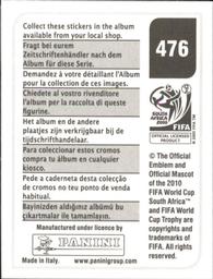 2010 Panini FIFA World Cup Stickers (Black Back) #476 Vladimir Weiss Back
