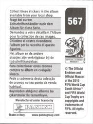 2010 Panini FIFA World Cup Stickers (Black Back) #567 Sergio Ramos Back